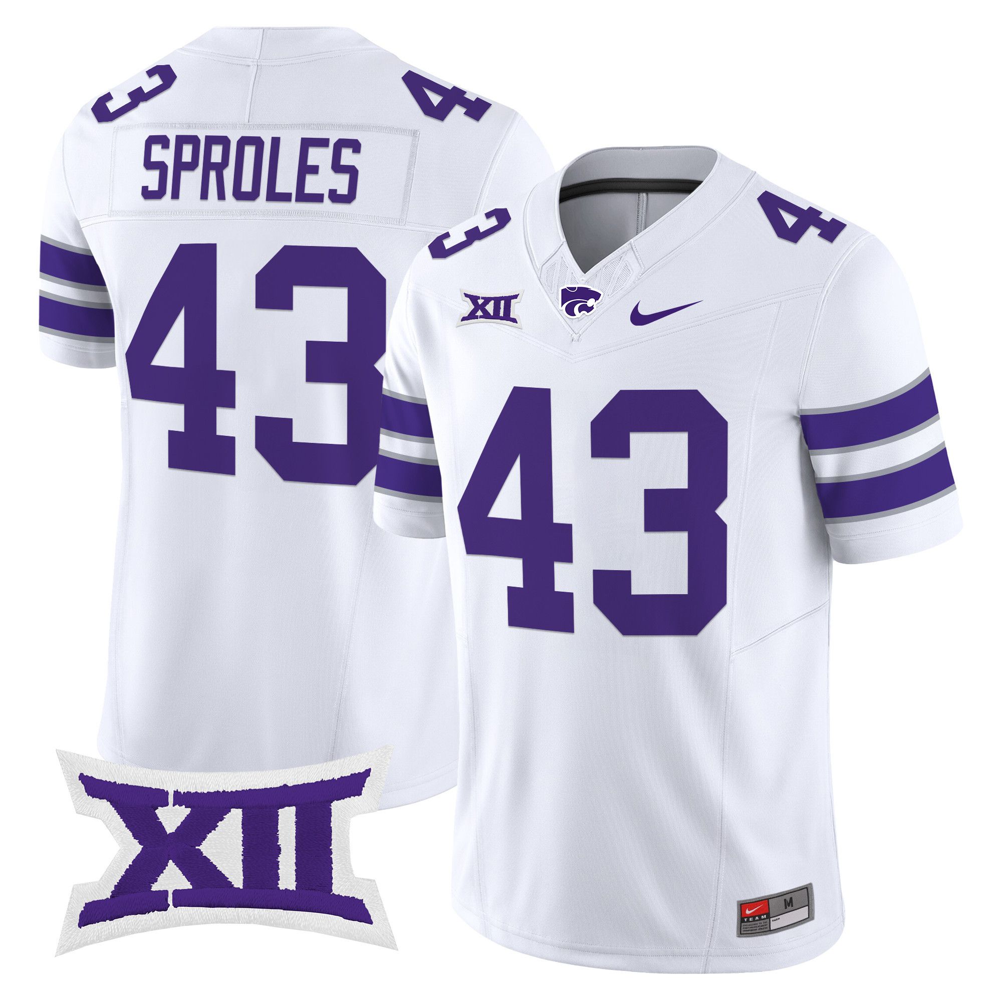 Men Kansas State Wildcats #43 Sproles White Nike 2024 Vapor Limited NCAA Jersey->ncaa teams->NCAA Jersey